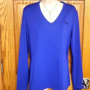 Fila Sport Long Sleeve V Neck Shirt
